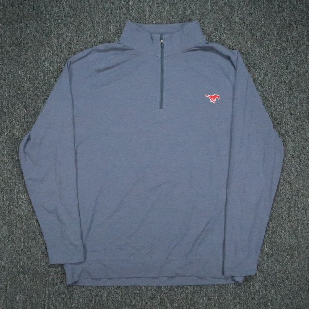 SMU Mustangs Pullover Mens XL Blue Onward Reserve Quarter Zip Stretch Golf